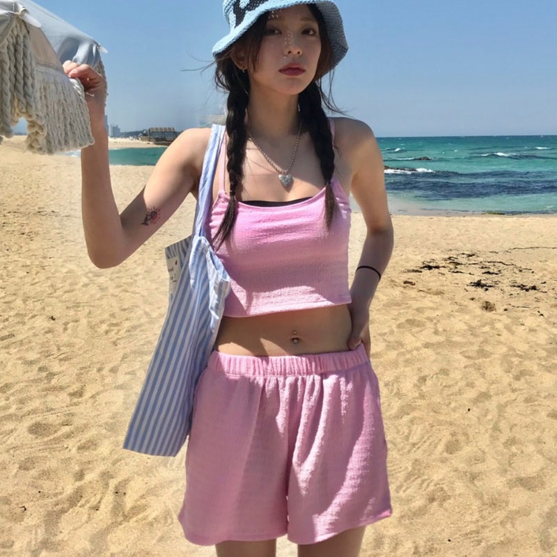 2024 South Korea Ins Style Light Luxury Simple Solid Color Three-Piece Bikini Small Fragrance Style Conservative Split Swimsuit For Women - Image 3